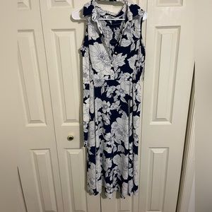 Navy & White Floral Dress